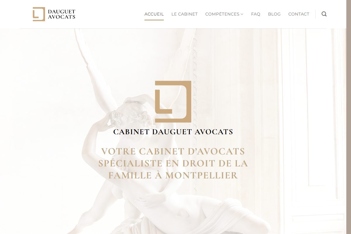 Aperçu du site cabinetdauguet.com : page d'accueil du Cabinet DAUGUET Avocats